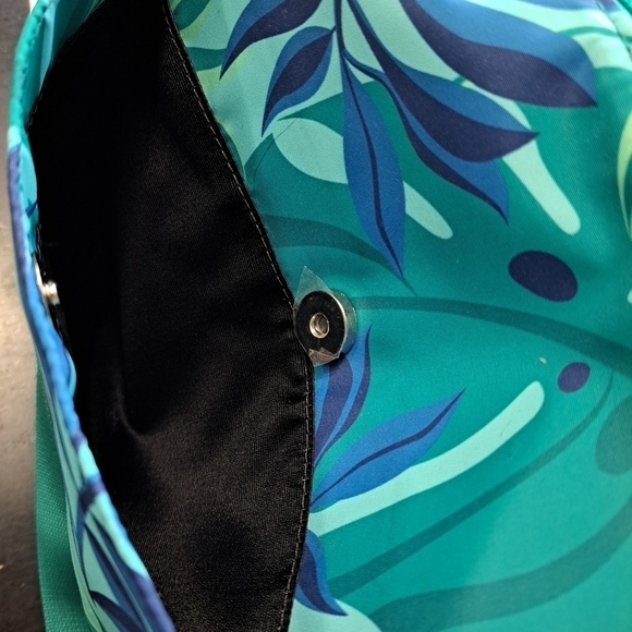 NWT Tropical Leaves Tote/Lunch Bag 12.5"×11" - Picture 5 of 8